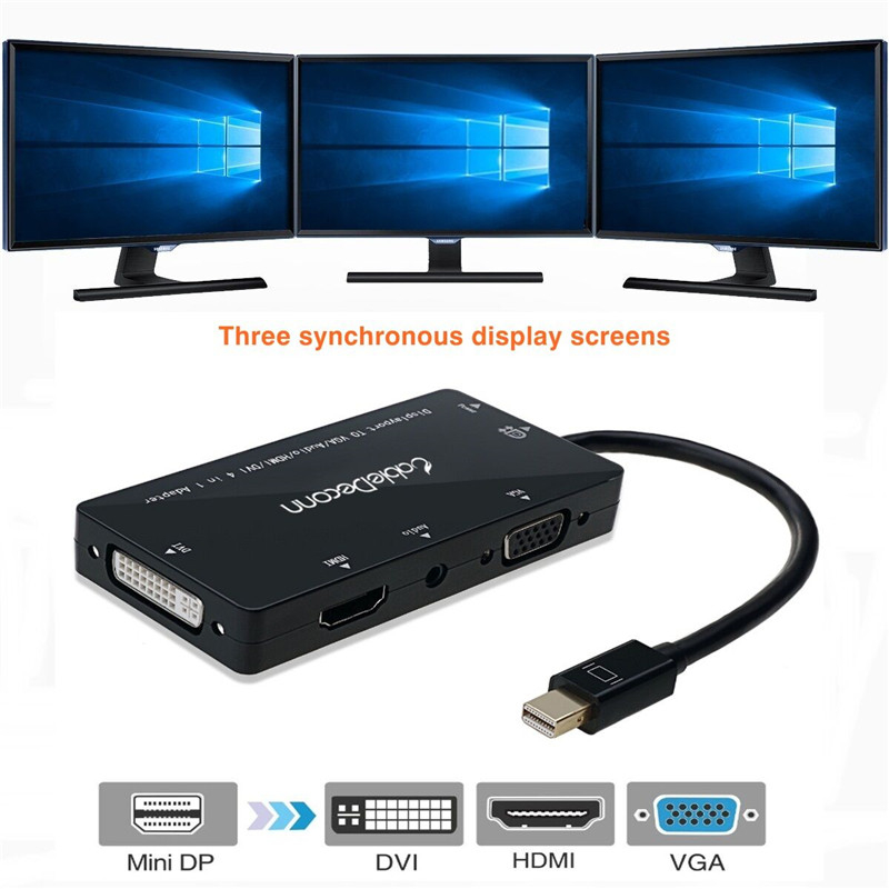 Mini Displayport DP to HDMI VGA DVI Audio Thunderbolt Compatible 1080P ...