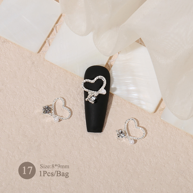 Nail Art Dangle Jewelry Heart Bowknot Mixed Style Luxury 3D Nail Art