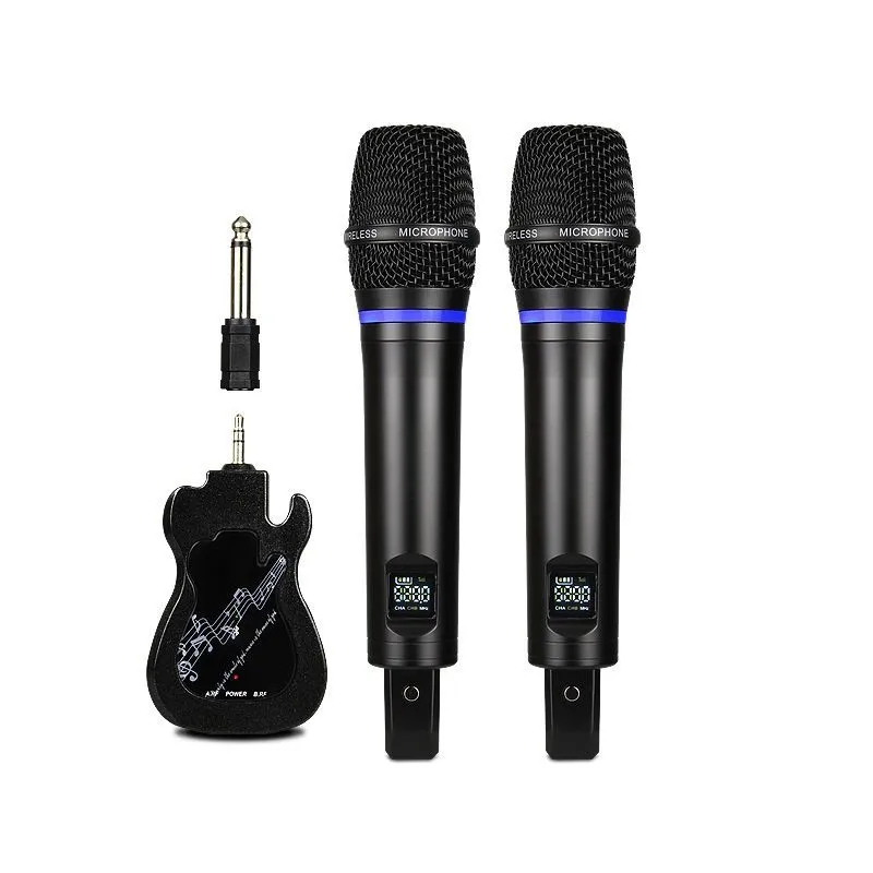 Rechargeable Wireless Microphone GT-200 Dual Handheld Microphone for ...