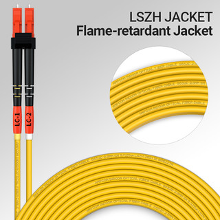 AMPCOM Single Mode Duplex Fiber LC LC Fiber Optic Patch Cable Simplex ...
