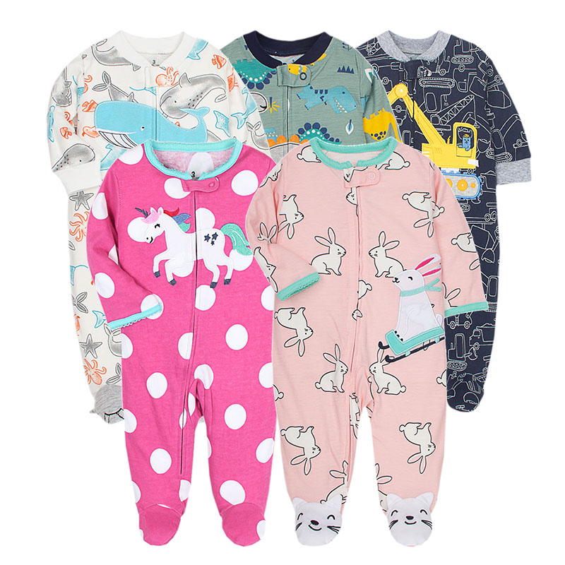 Carter Newborn Baby Girl or Boy Clothes Unisex Cotton Long Sleeve zipper  Rompers Soft Clothing Toddler Jumpsuits