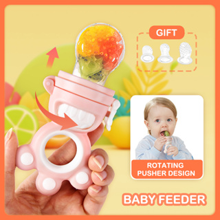 Multiple Size Baby Food Pacifier Feeder Rotate Push Handle Silicone Baby  Fruit Feeder - China Baby Fruit Feeder and Baby Feeder price