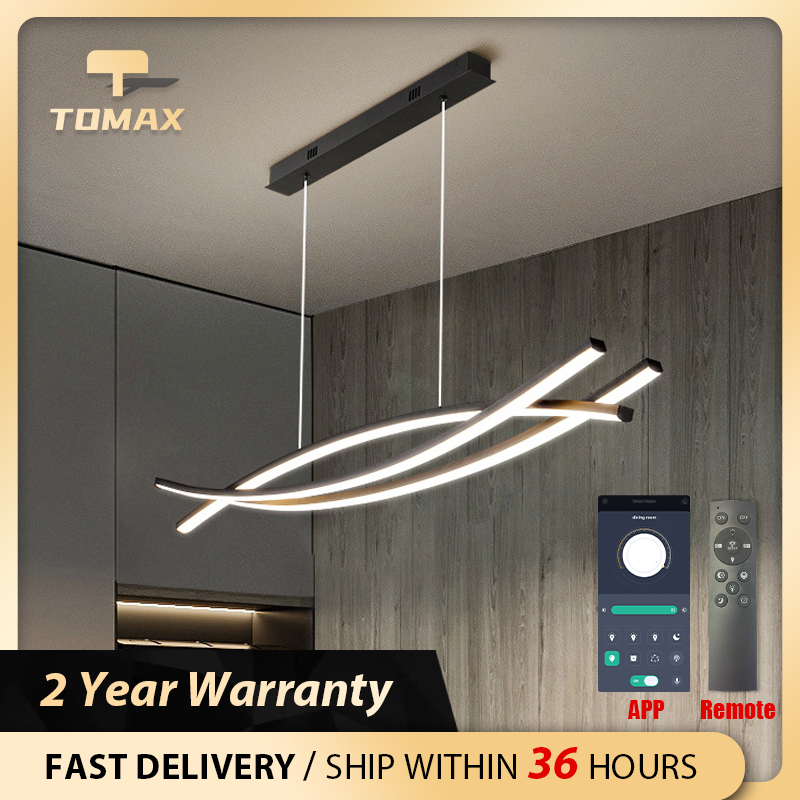 TOMAX 100CM 48W Modern Simple LED Pendant Light Creative Kitchen Island ...