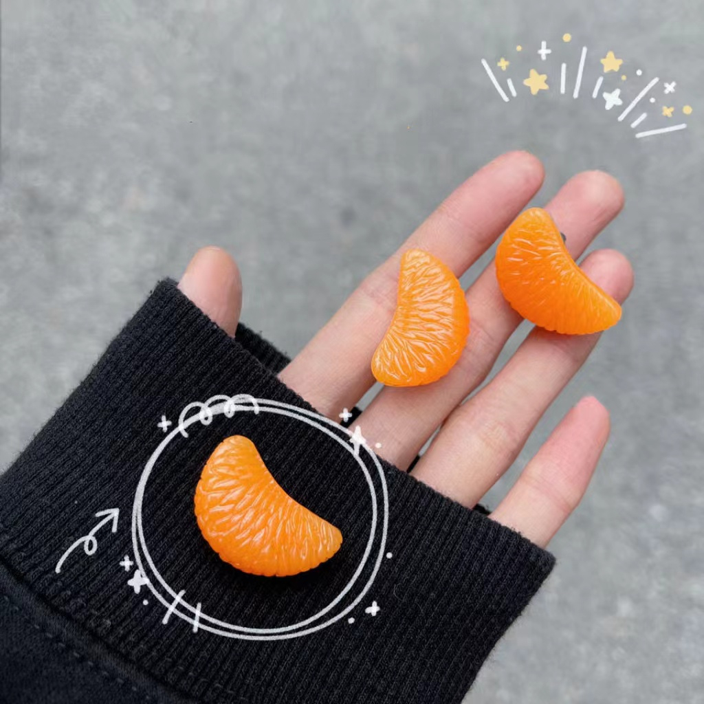 Simulation Orange Petal Hair Clip Cute Funny Fun Fruit Duckbill Clip
