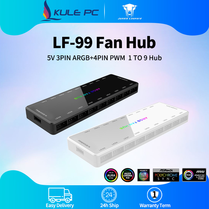 Jungle Leopard LF-99 ARGB PWM CPU Fan Hub 9 Ports 5V 3PIN Motherboard