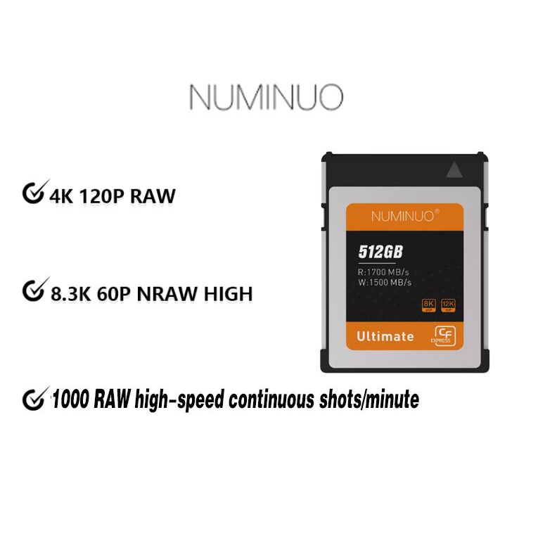 Numino CFexpress Type B Memory Card Nikon Z9 Z8 8.3K 60P RAW R5C Record