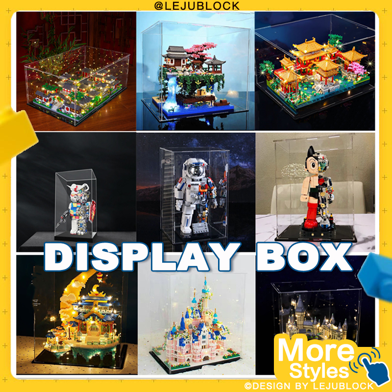【LEJUBLOCK】Clear Acrylic Display Case Dustproof Protection Showcase for ...