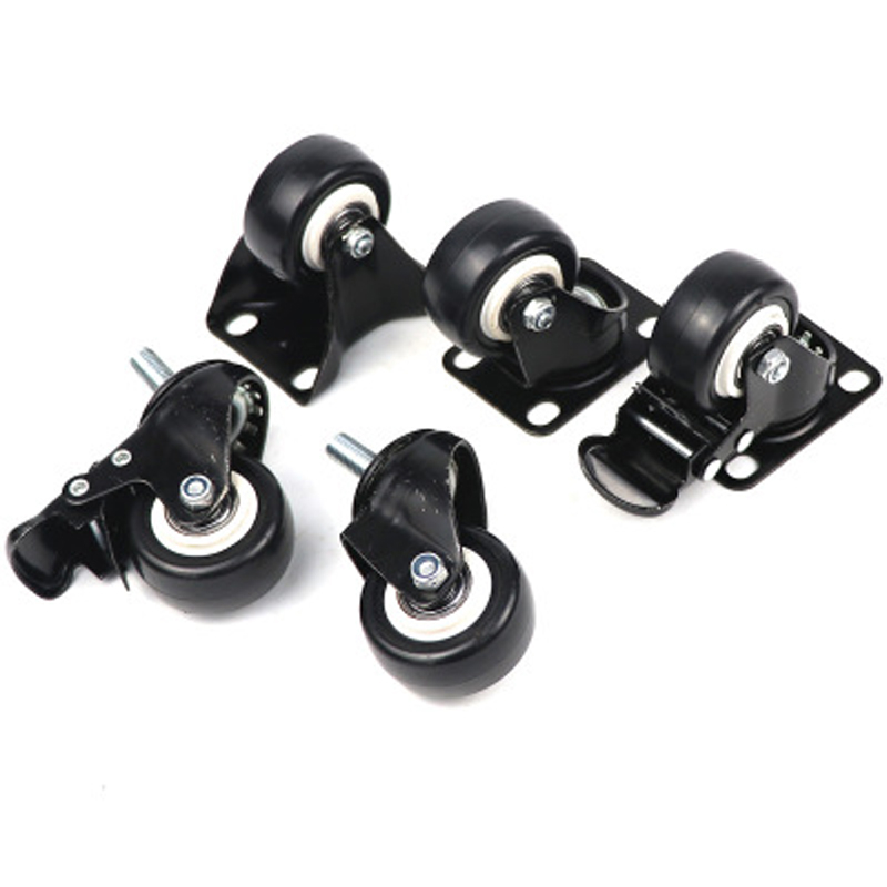 1pcs 1.5 inch Black Casters Directional/Universal Wheeled Screw Rod ...