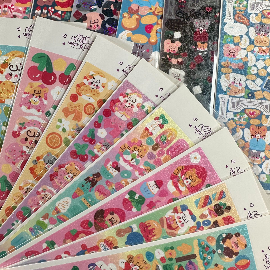 Korean Laser Cute Cartoon Animal Stickers Kids DIY Decoration Handbook ...