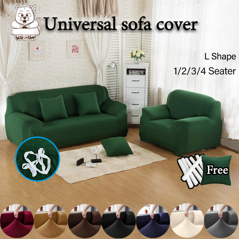 Single Sofa Cover Regular L Shape Stretchable 1/2/3/4Seater Universal