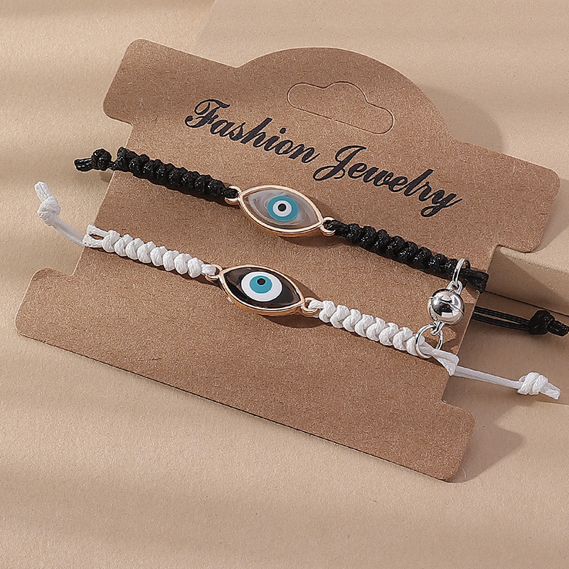 2Pcs Evil Eye Bracelet for Women Lucky Rope Adjustable Couple ...