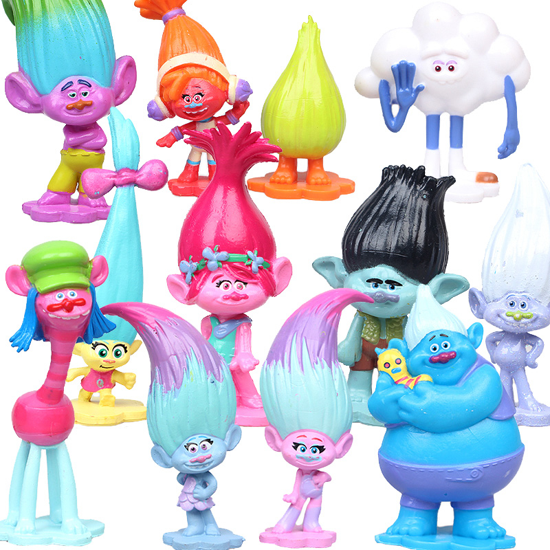 Trolls Dolls Poppy Branch DJ Suki Biggie Miniature Anime Figures Kids ...