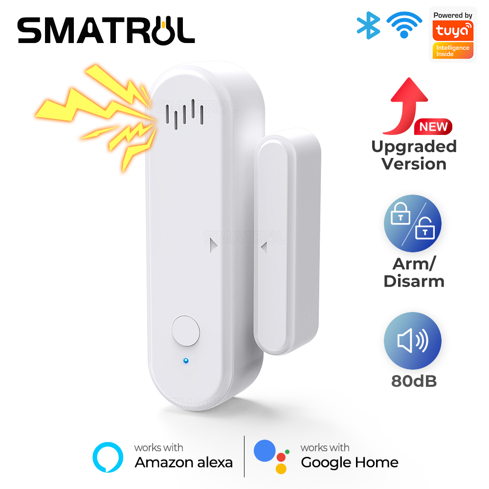 Smatrul Arm And Disarm Tuya Smart Wifi Door Window Sensor Open Closed Detectors Sound Light