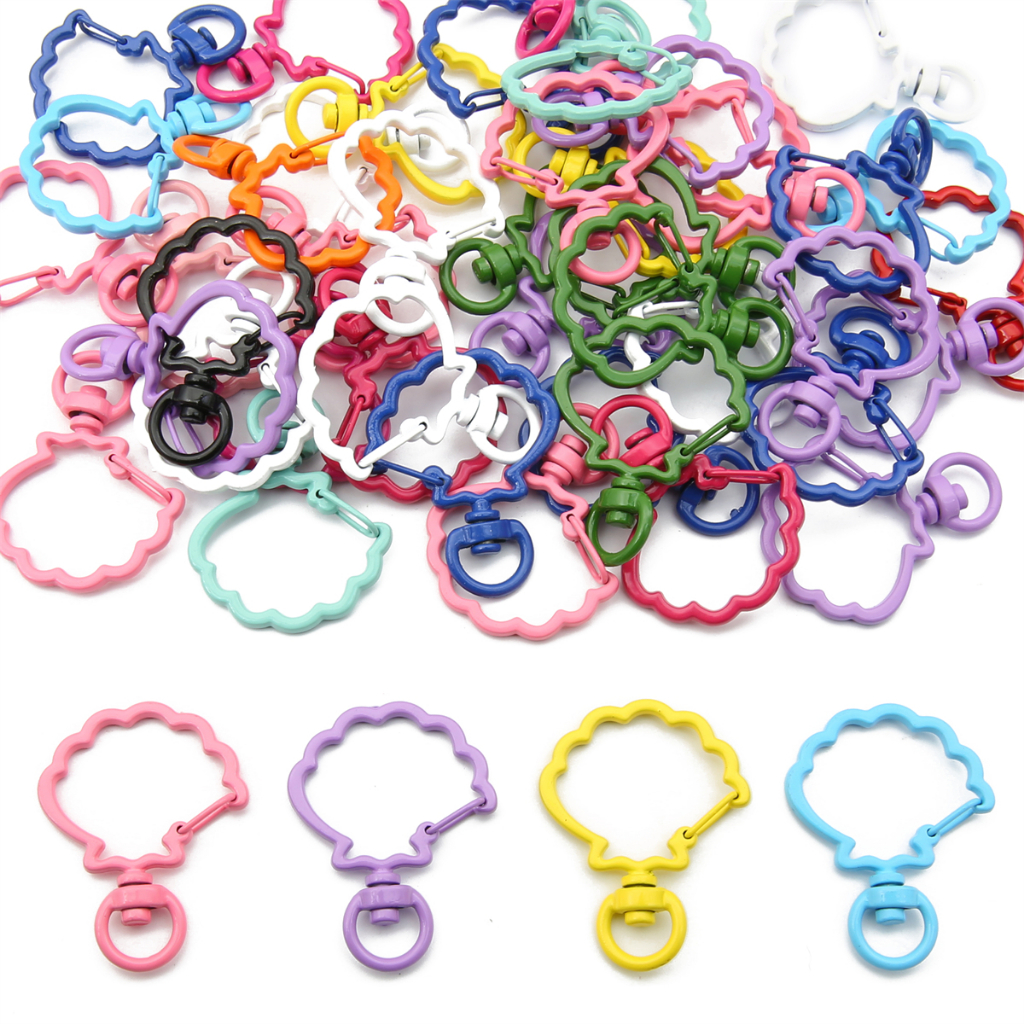 [31X39mm] Hollow Shell Keychain Color Spray Paint Keyring DIY Handmade ...