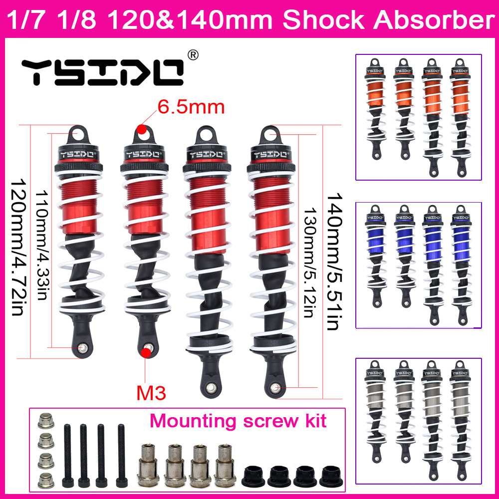 ZD Racing 4Pcs Aluminum Shock Absorbers For 1/8 RC Truggy & Buggy - Front & Rear, For HPI, HSP, EM, JLB