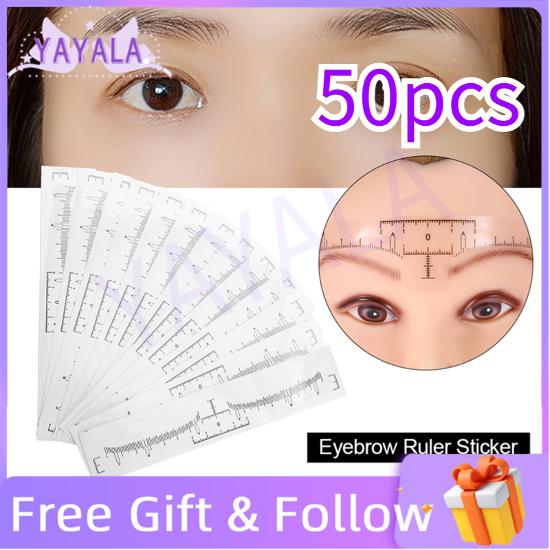 [Ready Stock] YAYALA 50pcs Plastic Disposable Eyebrow Ruler Sticker ...