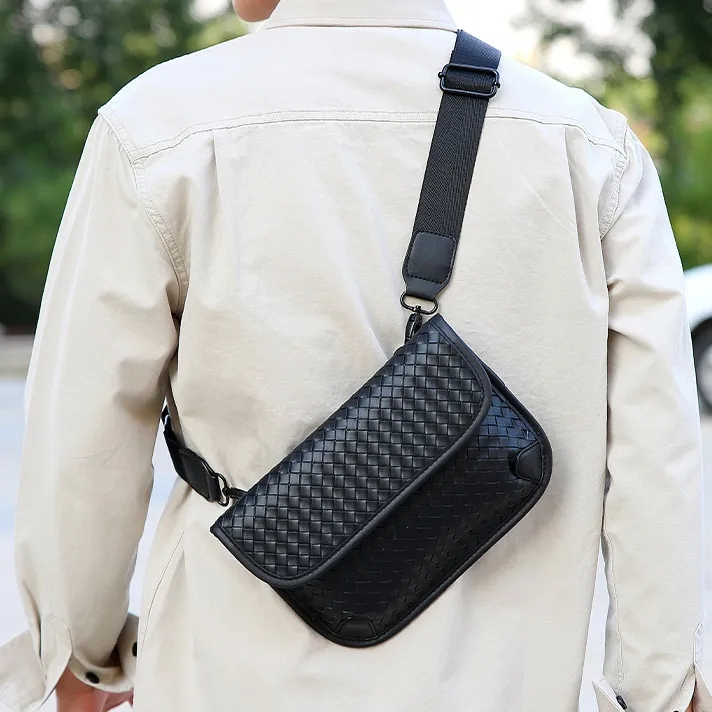 Korean Street Men's Crossbody Bag PU Leather Fashion Shoulder Bag Men's