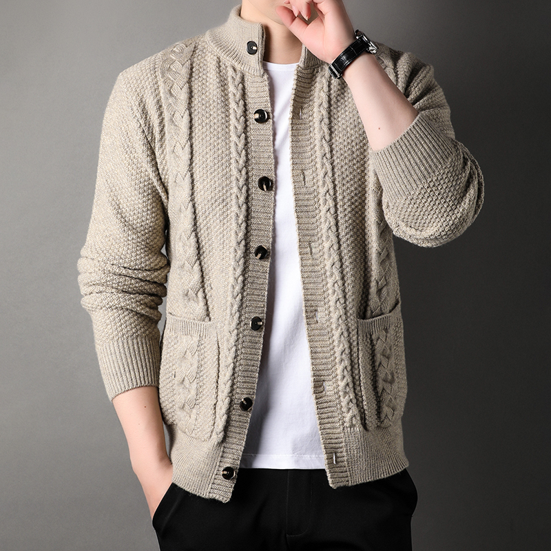 New Style Outer Wool Cardigan Men's Cardigan Casual Fashion Twisted ...