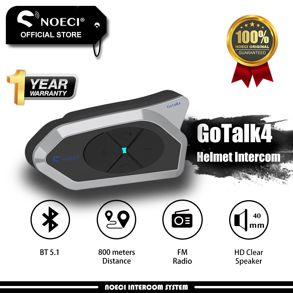 Noeci GoTalk4 Helmet Blueotooth Intercom 4-rider Connection Headset ...