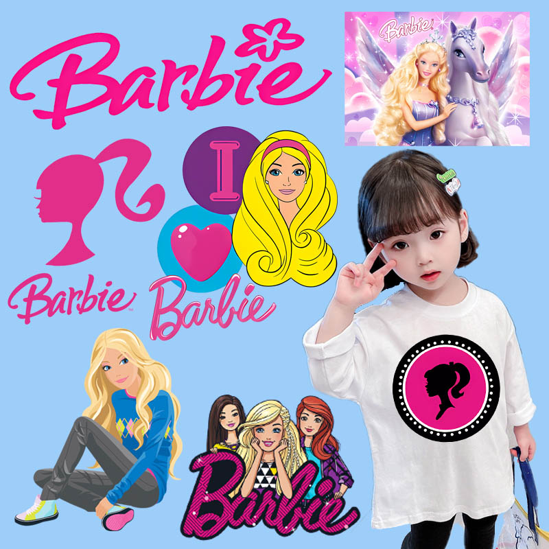 Barbie Iron on Patch girls Clothes DIY Decoration fashion logo