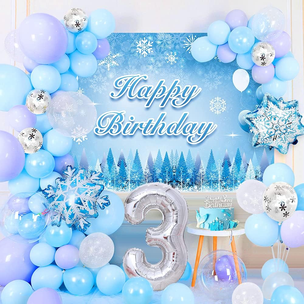 3rd Frozen Birthday Decoration Girls,Frozen Balloon Garland Arch Kit ...