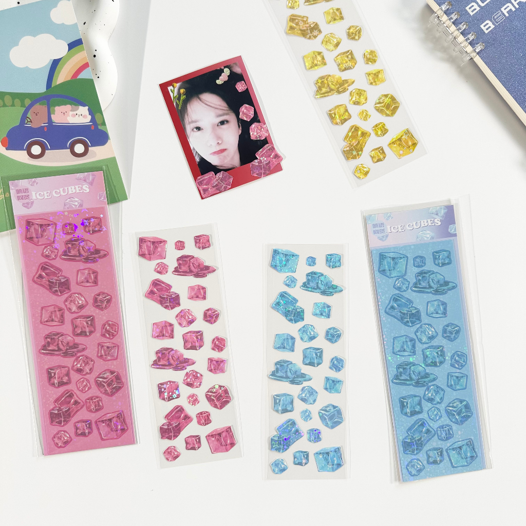 Cute High Value Laser Modeling Ice Cube Stickers Girl Handbook Photo ...