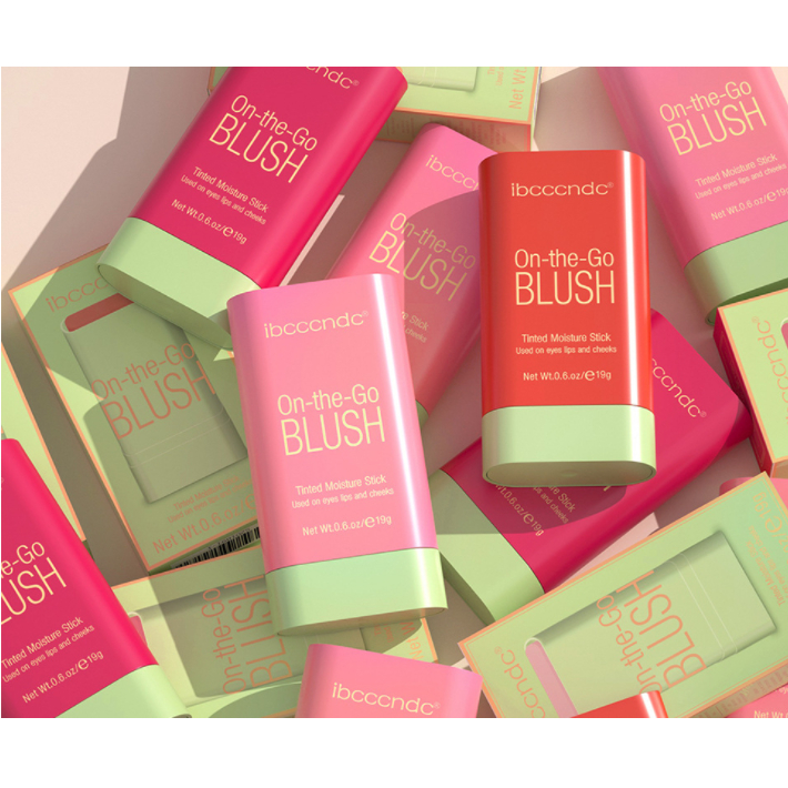 Ibcccndc Tinted Moistured Stick Lipstick Blush Stick Waterproof Glitter Highlighter Pink Eyes