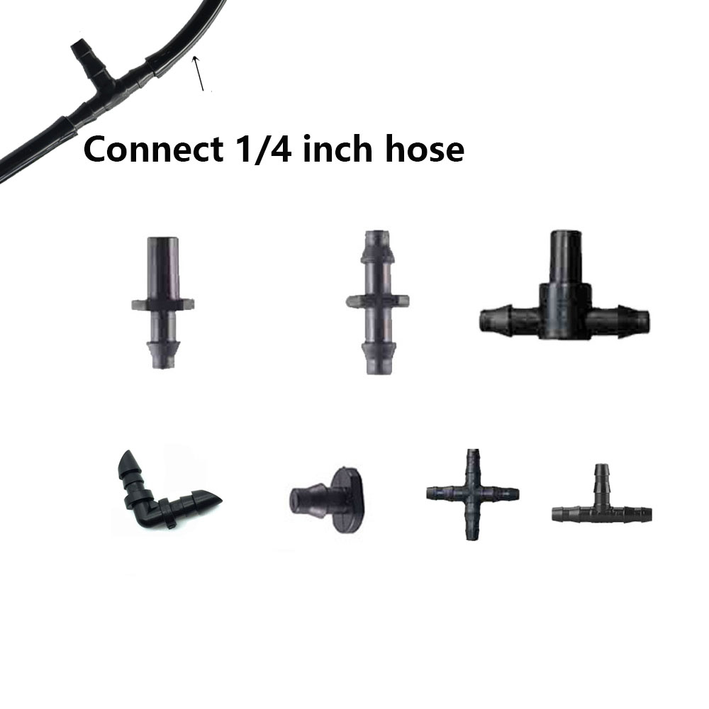 20 pcs 1/4 Inch Hose connectors Micro Drip Irrigation System Water Pipe
