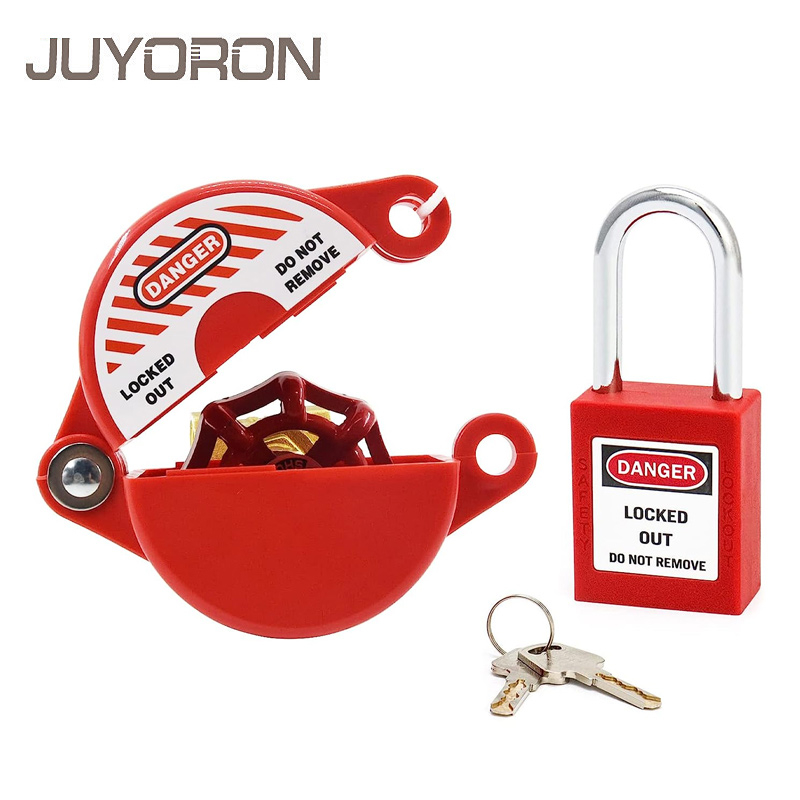 1Set Gate Valve Lockout and Safety Padlock Plastic Red Secure Hose Bib
