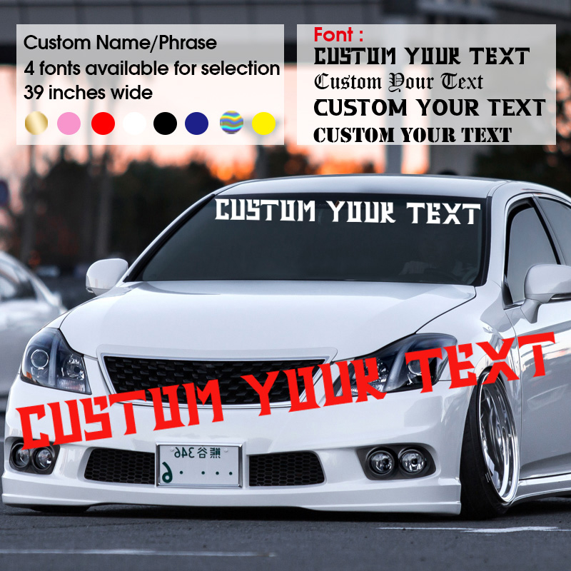 39 Inch Width Custom Name Sticker For Car Windshield Body Decals