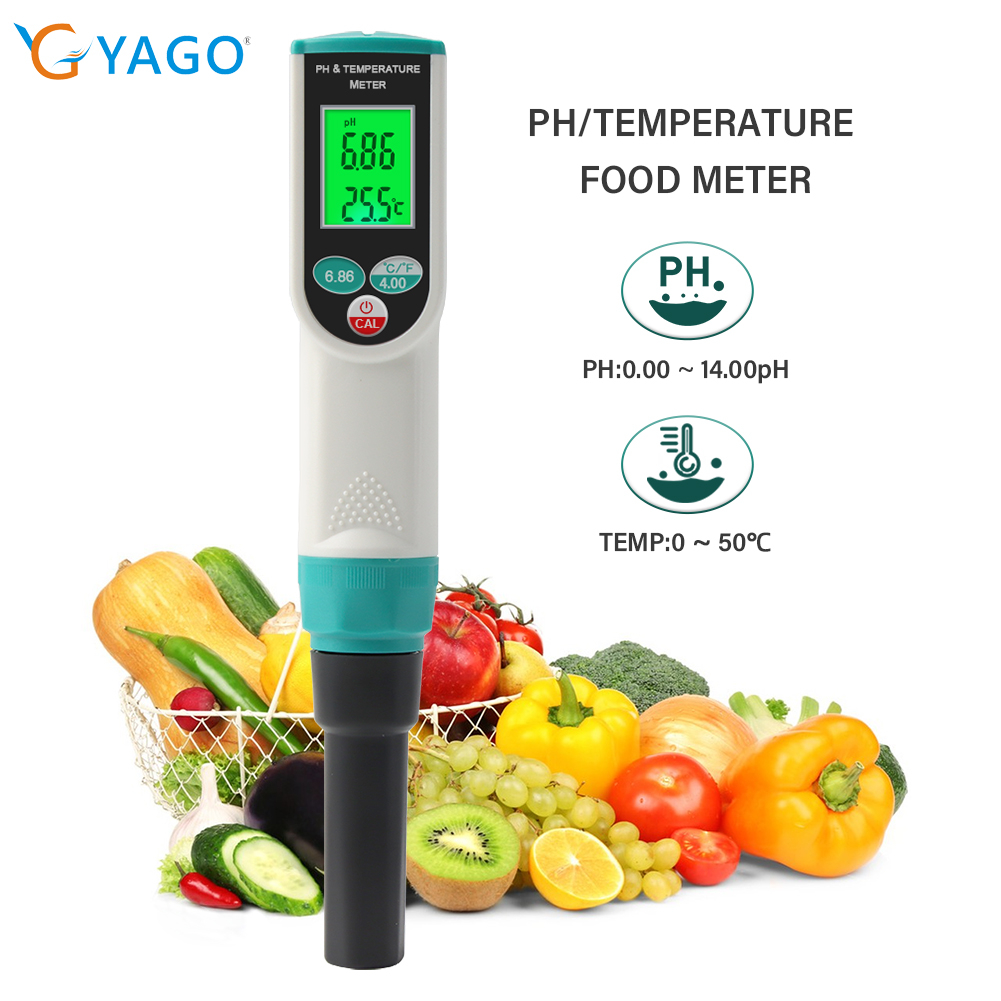 pH Meter for Food Processing, Waterproof Digital Food pH Meter with