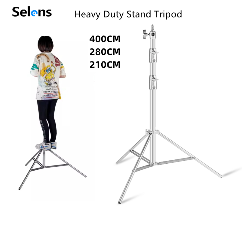 Selens 400CM Light Stand Tripod Stainless Steel Heavy Duty Stand