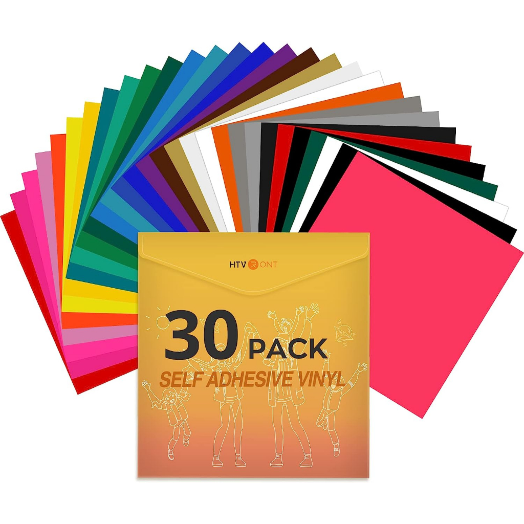 HTVRONT Permanent Adhesive Vinyl Sheets, 30PCS 12"X12" Permanent Vinyl