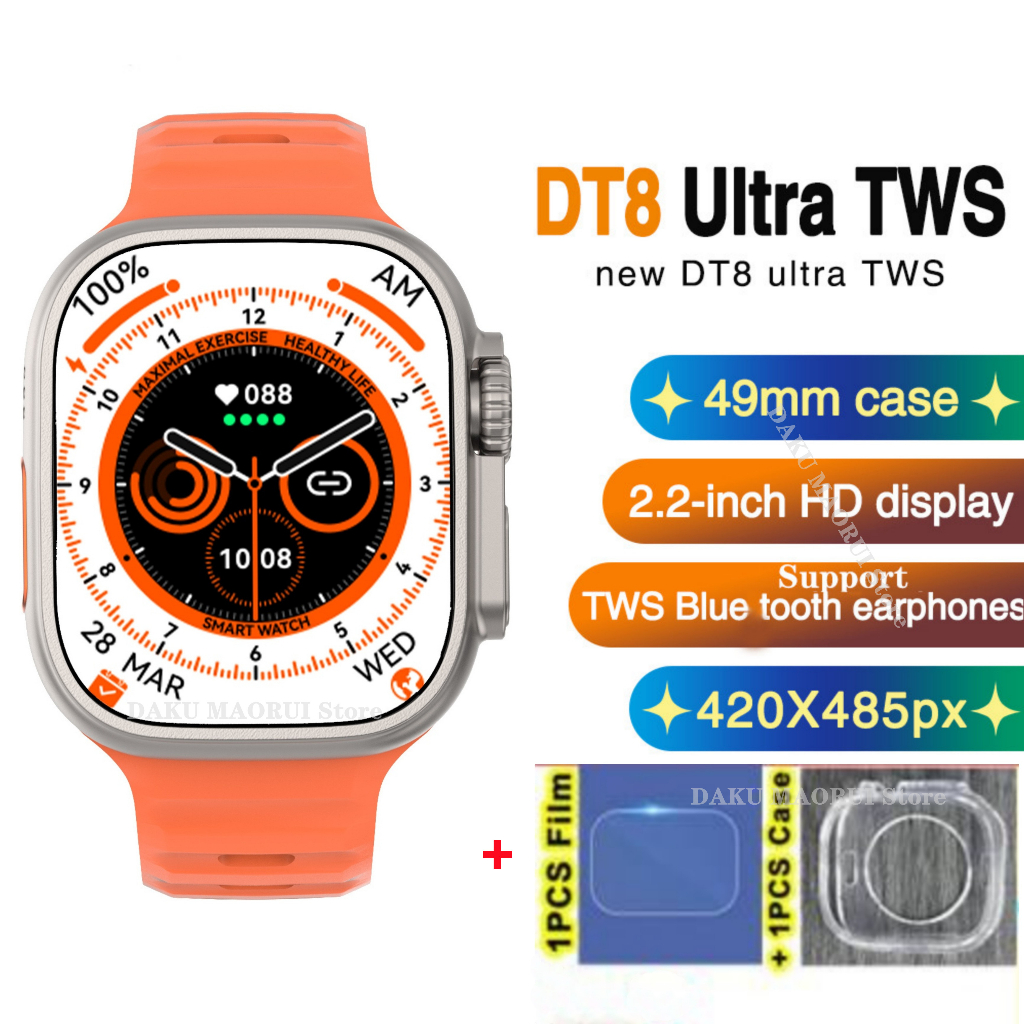 2023 NEW DT8 Ultra TWS MP3 Smart Watch Compass 49MM Series NFC GPS ...