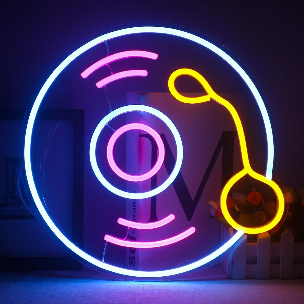 Record Neon Sign Music Neon Signs for Wall Decor Player Record Neon ...