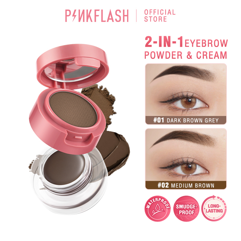 PINKFLASH Eyeliner Cream & Eyebrow Powder Gel 2in1 3D Eyebrow Makeup