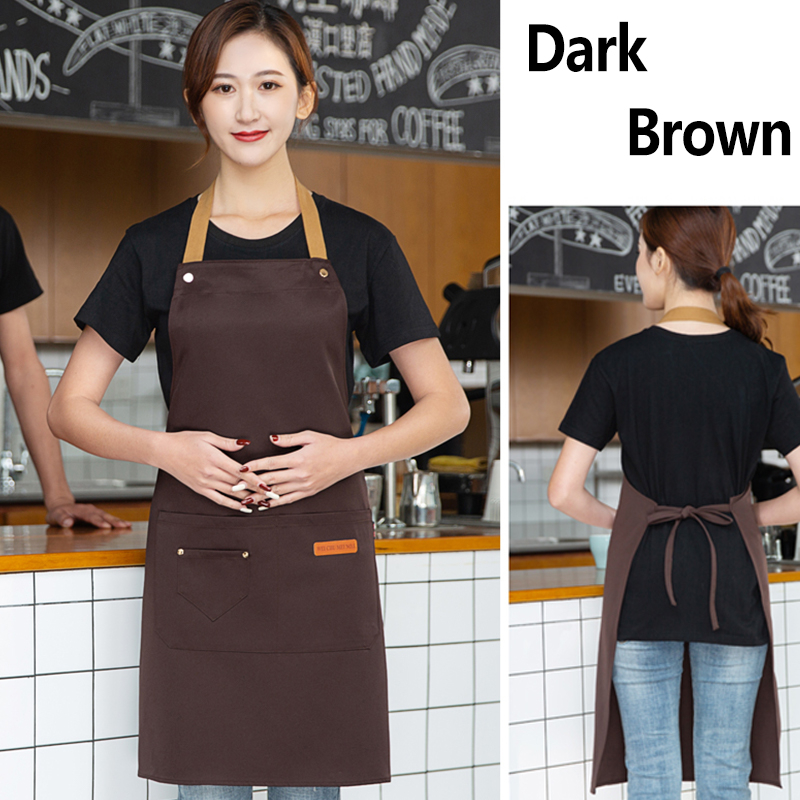 Waterproof Apron for Cooking Adjustable Hang Neck Apron Coffee Shop