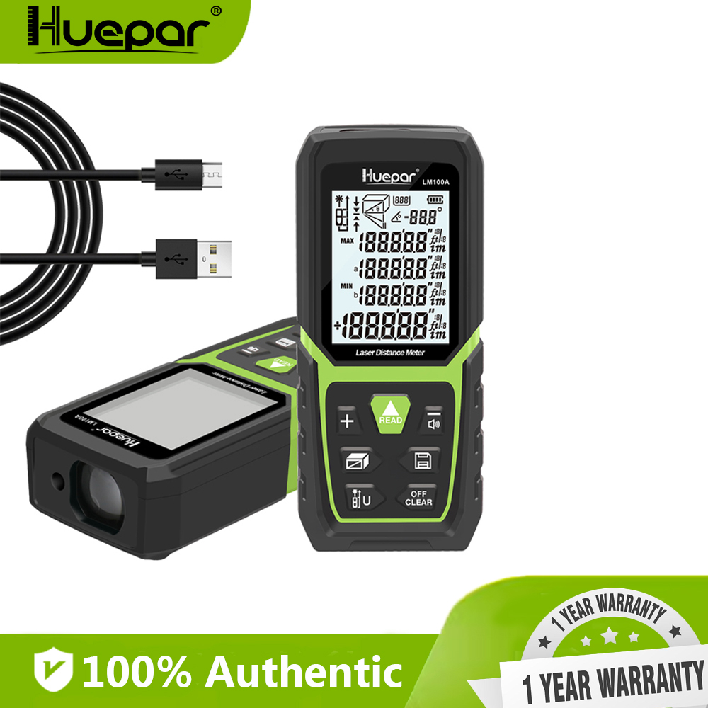 Huepar Laser Distance Meter Digital Rangefinder 50m 100m 120m Laser ...