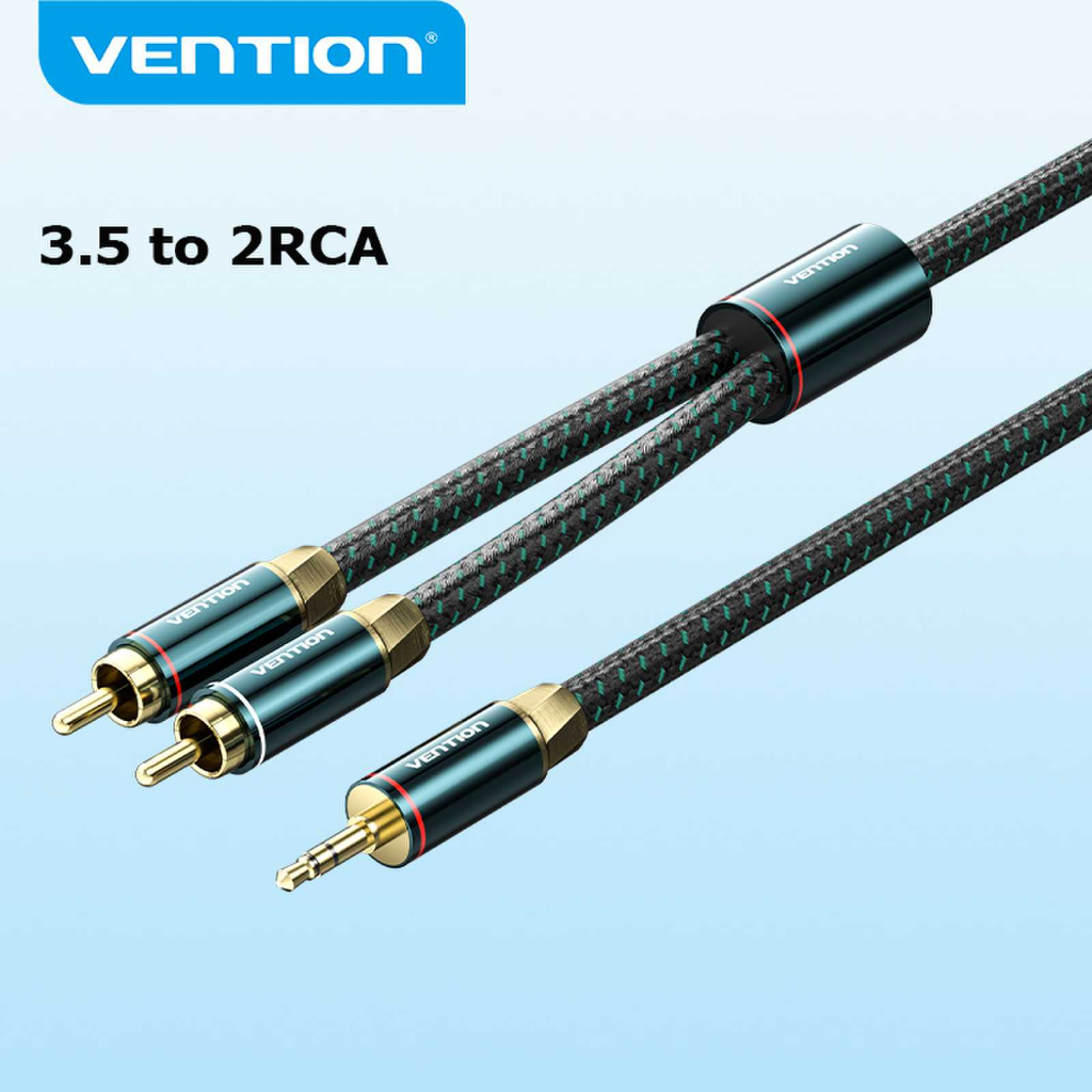 Vention Audio to 2 RCA Aluminum Foil Tinned Copper Braid Cable for ...