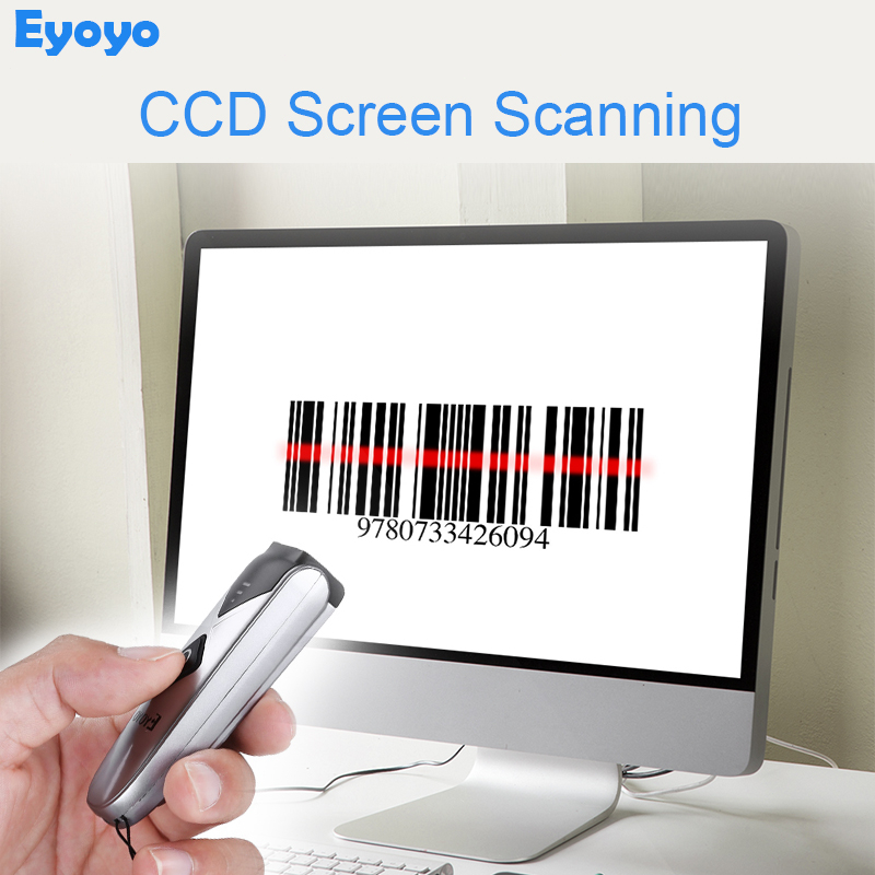 Eyoyo CCD Screen Scanning 1D Image Scanner Portable Wireless Mini ...