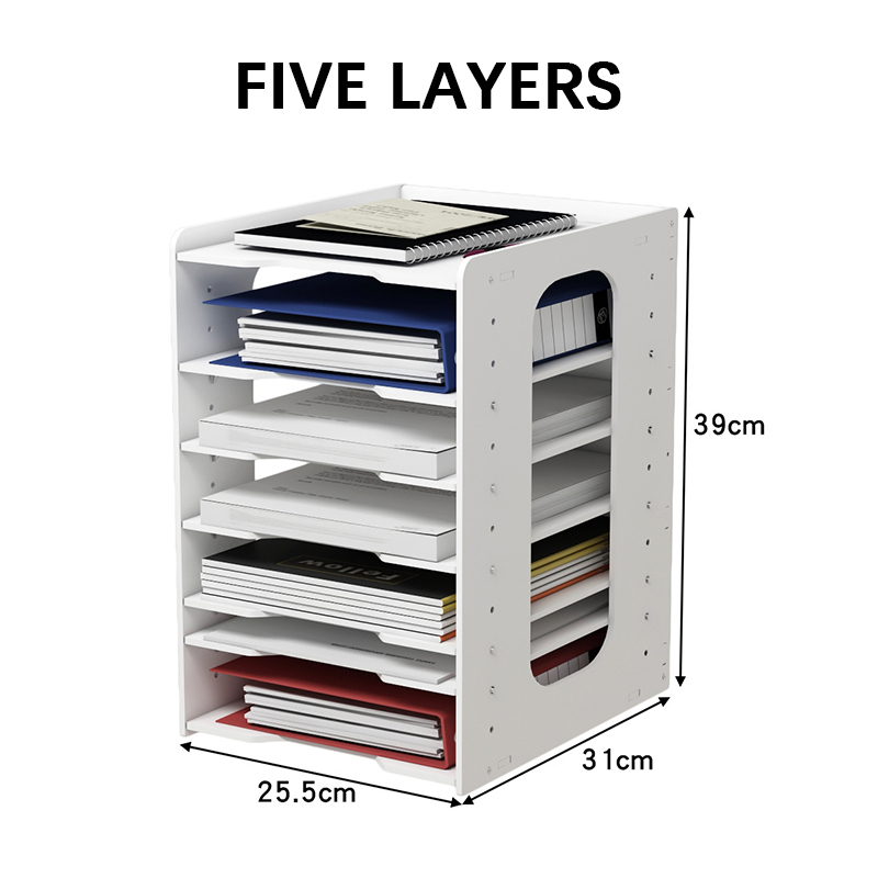 A4 Paper File Holder Storage Box Desktop 7 Layer Book Desk Shelf Home ...