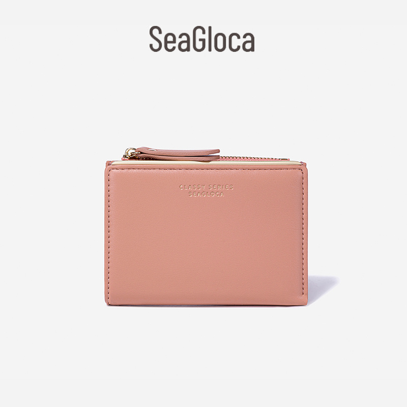 Simikol Small Glitter Rose Gold Wallet – RFID Blocking Bifold With Zipper Pocket – Vintage Style Card Holder