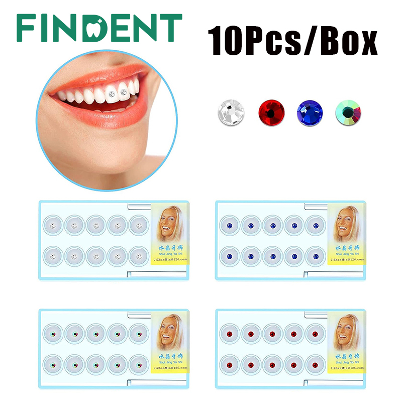 1 Boxes Teeth Diamonds Jewel Kit 10 Pieces Teeth Jewelry Gems Dental ...