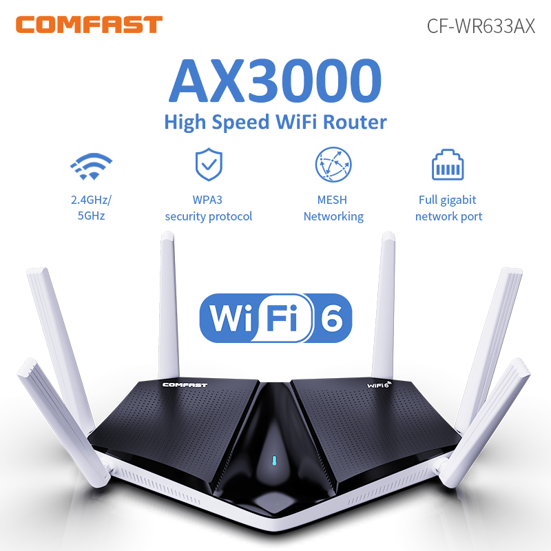 COMFAST AX3000 WIFI6 5GHz Mesh Wifi Router MU-MIMO Full Gigabit Wi-fi ...