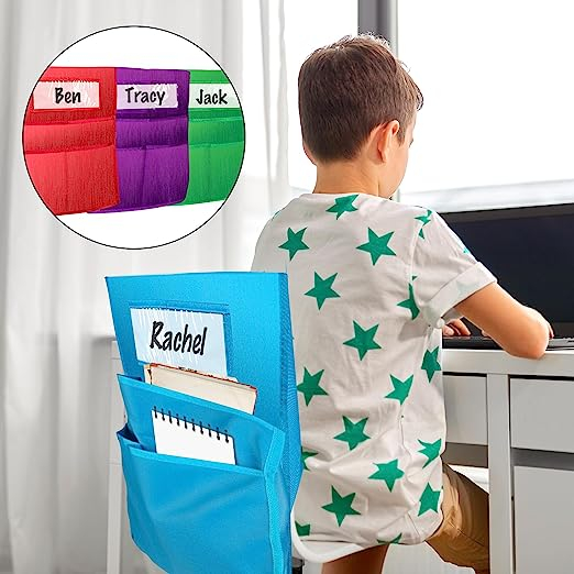 17 Inch Chair Storage Pocket Chair Bag Chair Pockets for Classrooms Student Chair Pockets
