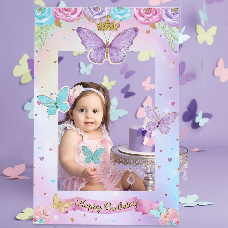 Cute Purple Butterfly Themed Decorations Photo Frame Kids Favor ...