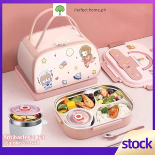 316 Stainless Steel Lunch Box Cute Bento Lunch Box Double-layer C