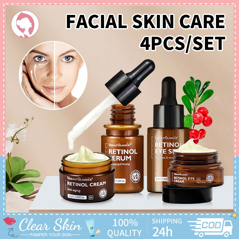 VIBRANT GLAMOUR Double Retinol Face Cream+Face Serum+Eye Serum+Eye