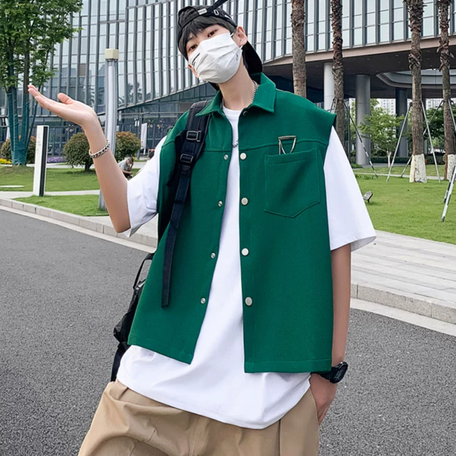 Korean Vest For Men Loose Leisure Sleeveless Top For Men Sleeveless Top  Fors Women Harajuku Fashion Knitted Plus Size Vest Men