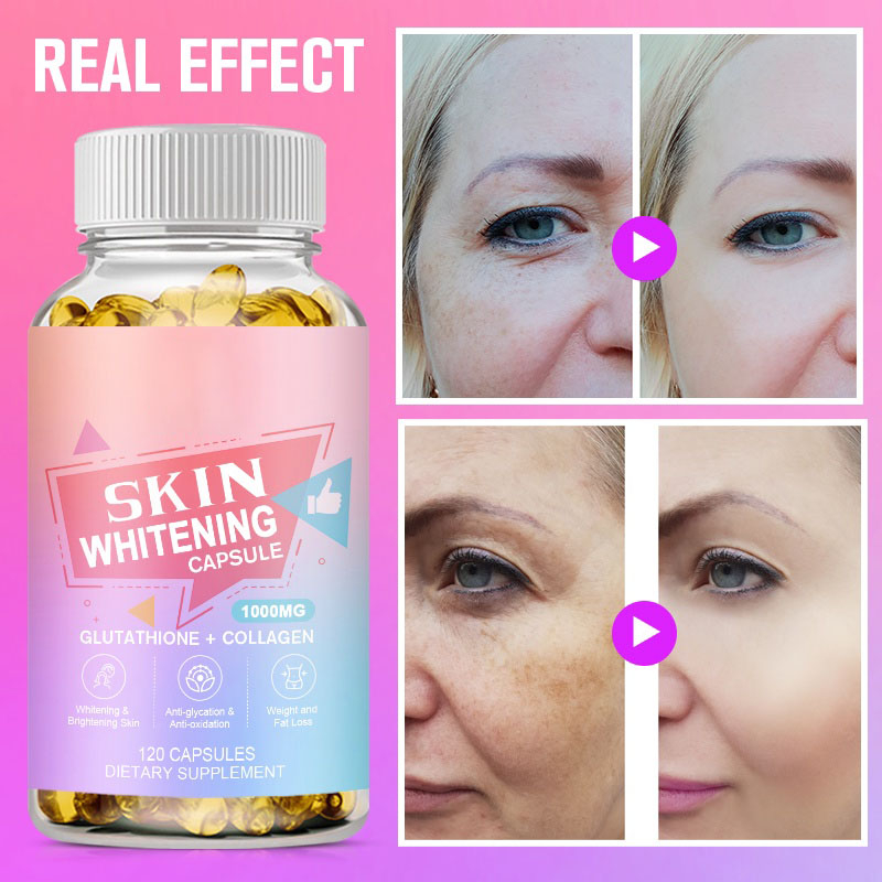 Glutathione + Collagen Skin Whitening Capsules 1000mg Effective for